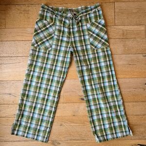 y2k Vintage 90's Roxy Plaid Cropped Pants surf skate retro coconutgirl USA Made